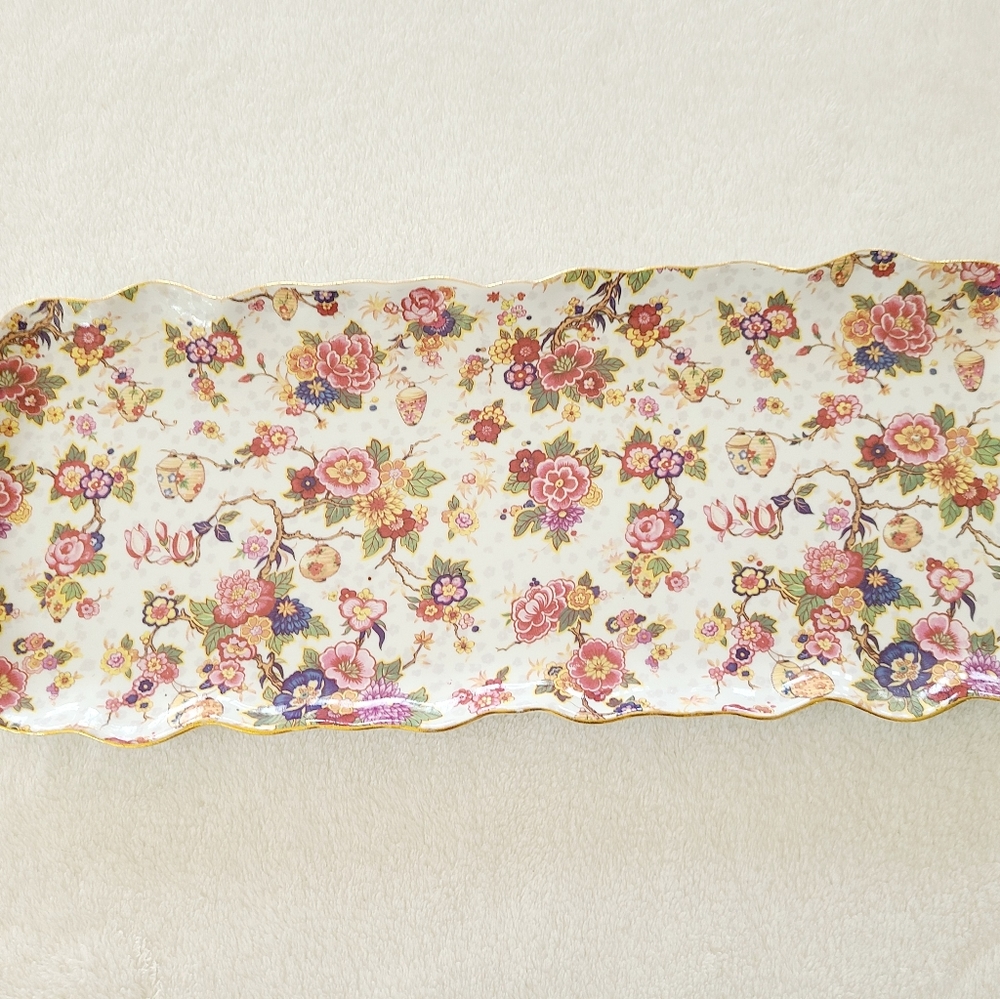 Formalities Baum Bros Lanterns Roses Platter